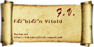 Fábián Vitold névjegykártya